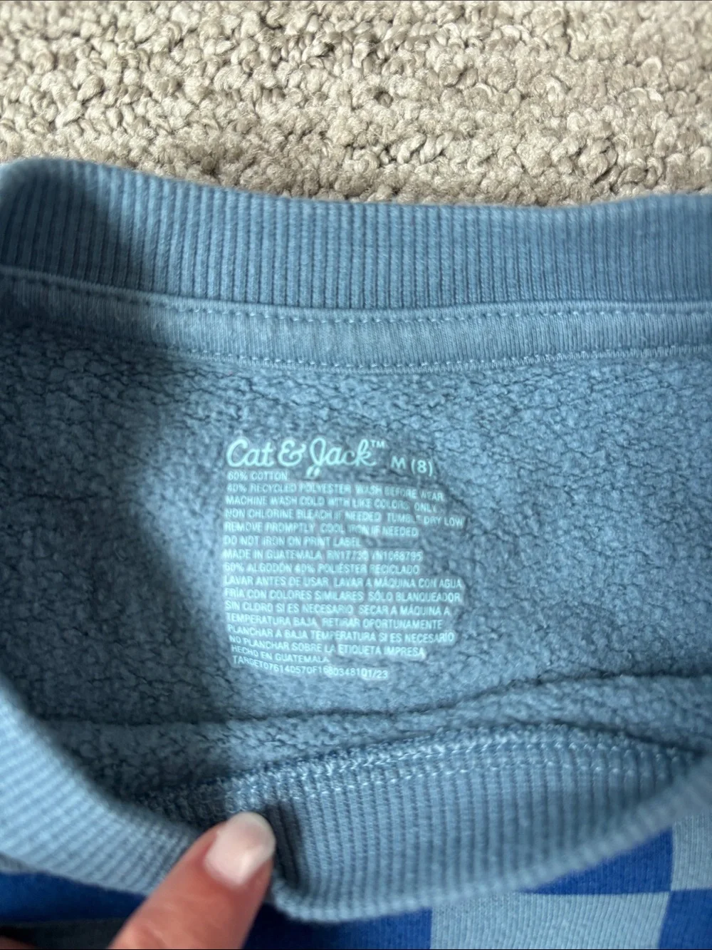 Cat & Jack Blue Checkerboard Sweatshirt